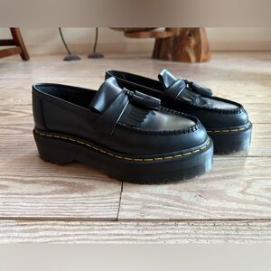 Dr Martens Adrian quad Black Platform Loafers with Tassels size 9